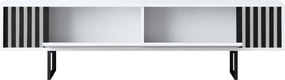 Comoda TV, Hanah Home, Chrome Line, 180x30x48 cm, Alb/Negru