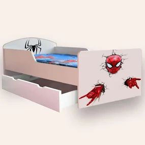 Patut copii de gradinita cu Spider Man Mic 2-6 ani 130x60 cm varianta cu sertar Fara saltea CMG51900409938260