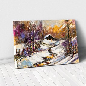 Tablou Canvas - Iarna pe ulita 70 x 110 cm