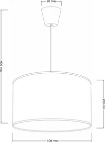 BRILAGI - Lustră suspendată VELVET pe cablu, 1xE27/60W/230V, Ø 40 cm, crem/auriu