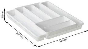 Organizator sertar pentru tacâmuri din plastic 39,7 x 34 cm Domino - Rotho