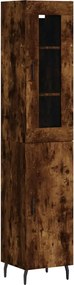 vidaXL Dulap înalt, stejar fumuriu, 34,5x34x180 cm, lemn prelucrat