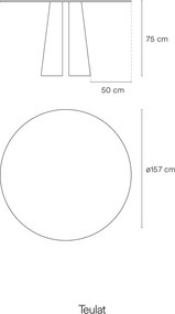 Masă de dining rotundă cu aspect de lemn de frasin ø 157 cm Cep – Teulat