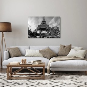 Tablou - Turnul Eiffel, alb-negru (90x60 cm)