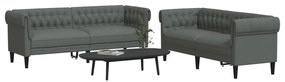 vidaXL Set de canapele, 2 piese, gri închis, material textil