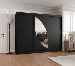 Dulap de haine 250 cm Milain (Negru). 1126016