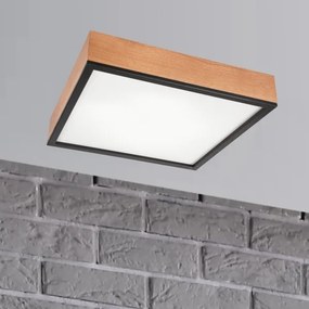 Plafonieră OAK SQUARE 4xE27/15W/230V 48x48 cm stejar/negru