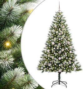 vidaXL Brad de Crăciun artificial cu articulații și zăpadă înghețată