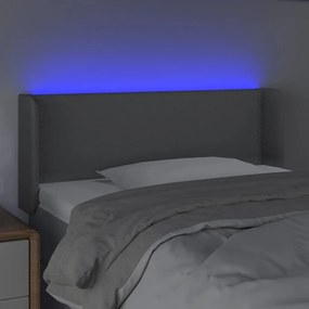Tablie de pat cu LED, gri deschis, 83x16x78 88 cm, textil 1, Gri deschis, 83 x 16 x 78 88 cm