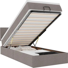 vidaXL Cadru de pat otoman cu saltea Taupe 80x200cm Material