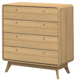 Comodă în culoare naturală înaltă cu aspect de lemn de stejar 80x88 cm Cassie - Støraa