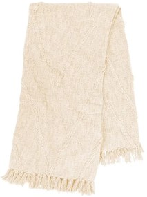 Cuvertură crem din bumbac pentru pat dublu 250x260 cm Sahara - Tiseco Home Studio