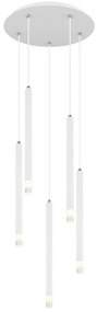 Lustra cu 5 Pendule metal alb RYAN pentru living
