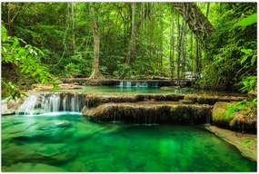 Tablou - Cascada Erawan din Kanchanaburi, Thailanda (90x60 cm)