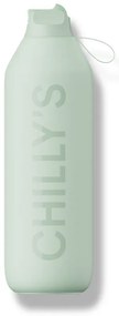 Sticlă termos Chilly's Bottles - verde pal 1000ml, colecția Series 2 Flip