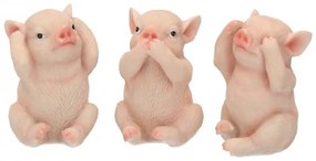 Set statuete Trei purcelusi intelepti 9.5 cm