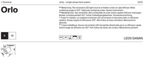 Spot LED, accesoriu pentru sinele monofazate Unity Orlo alb 4000K