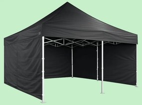 Cort pliabil 5×5 m – aluminiu hexagon profi, Negru