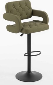 HR8403W Scaun Khaki Piele Ecologica Premium Soft cu Bază Neagră