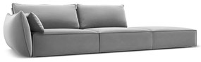 Canapea gri deschis cu tapițerie din catifea, cu colț pe partea stângă 264 cm Vanda – Mazzini Sofas