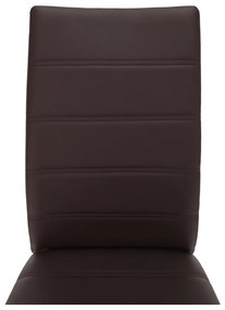 Scaun, piele ecologică maro/crom, DELA