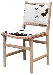 Scaun dining, din piele de vaca si lemn de mango, Isere