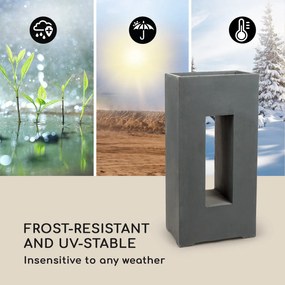 Airflor, ghiveci pentru plante 45 x 100 x 27 cm din fibră de sticlă interior / exterior gri închis