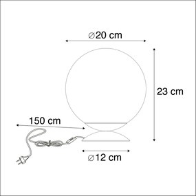 Lampă de masă Art Deco din alamă cu sticlă roz - Pallon