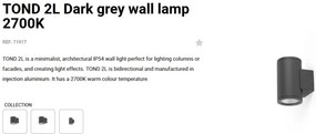 Aplica LED exterior iluminat arhitectural IP54 TOND 2L 2700K