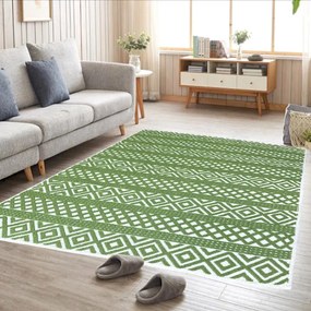 Covor tesut din Bumbac, verde, diverse marimi, CBB624
