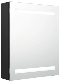 Dulap de baie cu oglinda si LED, negru, 50x14x60 cm Negru