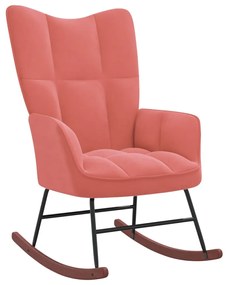 328143 vidaXL Scaun balansoar, roz, catifea