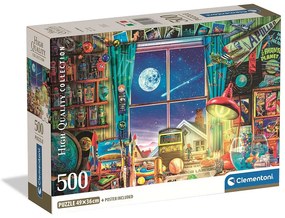Colorat To the Moon Puzzle compact pentru camera copiilor, 500 de piese, Clementoni