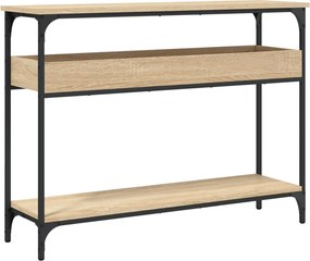 vidaXL Masă consolă cu raft, stejar Sonoma, 100x29x75cm, lemn stratificat