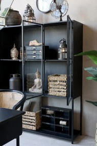 Vitrina din metal cu 3 usi si 3 rafturi, stil industrial