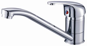 Baterie Bucatarie Q-03 Sanq, pipa lunga, Argintiu, cartus cu discuri ceramice D 40 mm