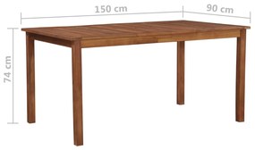 Masa de gradina, 150 x 90 x 74 cm, lemn masiv de acacia 1, 150 cm