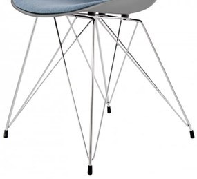 Set 2 scaune Emily gri/albastru deschis