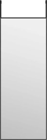 vidaXL Oglindă pentru ușă, negru, 30x80 cm, sticlă și aluminiu