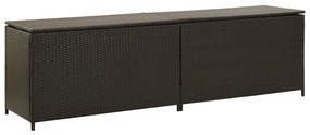 46475 vidaXL Ladă de depozitare de grădină, maro, 200x50x60 cm, poliratan