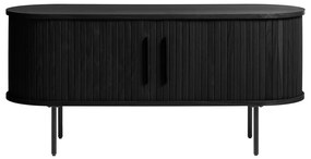 Masă TV neagră cu aspect de lemn de stejar 120x56 cm Nola – Unique Furniture