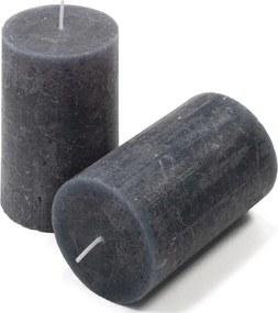 Set de lumânări rustice, 11,5 cm, Ø 6,8 cm, antracit, 6 buc