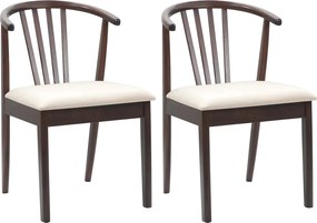 vidaXL Scaun de sufragerie 2 pcs Maro deschis și deschis