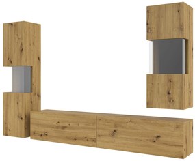 Mobilier living Avernic Typ 10 (negru + Stejar artisan). 1042057