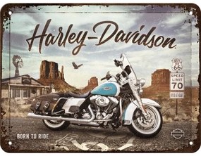 Placă metalică Harley Davidson - Born to Ride