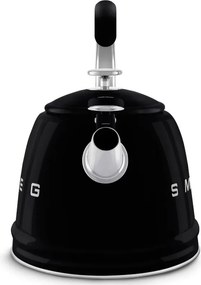 Ceainic cu fluier Smeg CKLW2001BL, 2,3 l, Inductie, Maner rece, Negru