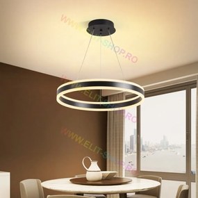 Lustra LED Cu Telecomanda, Elit's Esn1768/500D-BK, 124W, NEGRU