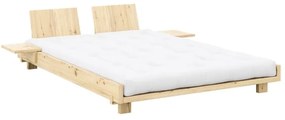 Pat matrimonial în culoare naturală din lemn de pin cu somieră 160x200 cm Social Bed – Karup Design