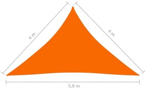 Parasolar, portocaliu, 4x4x5,8 m, tesatura oxford, triunghiular Portocaliu, 4 x 4 x 5.8 m