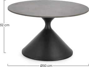 Măsuță de cafea neagră rotundă cu blat cu aspect de marmură ø 70 cm Joona – Bizzotto